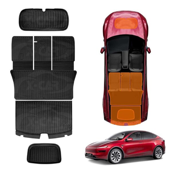 2-In-1 Boot Liners for Tesla Model Y Juniper 2025-Onwards All Weather Front Toolbox Cargo Car Trunk Interior Cover