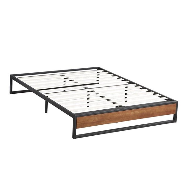 Milano Single Sorrento Metal & Wood Platform Bed Frame Base 197x97cm Black
