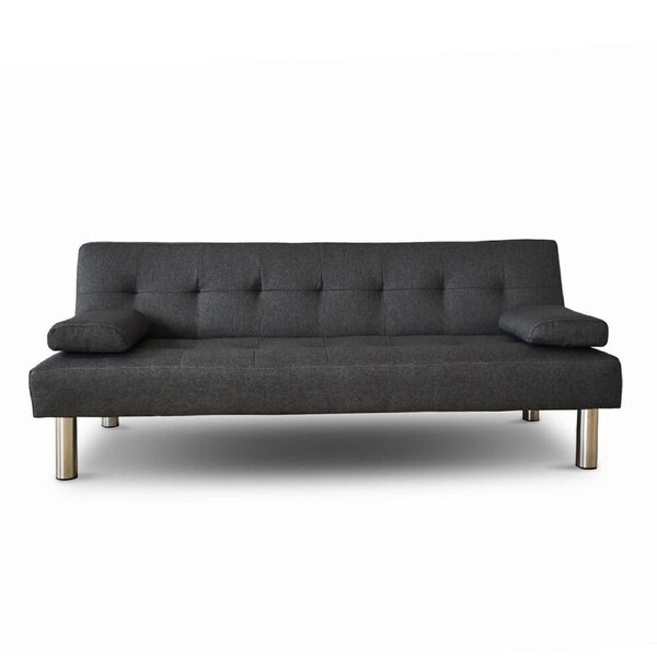 Casa Decor Sofia Compact Wood Frame Indoor Sofa Bed/Couch 168.5x67cm Charcoal