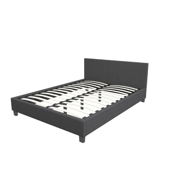 Milano Single Sienna Luxury Modern Wood Bed Frame w/ Headboard M2 Charcoal
