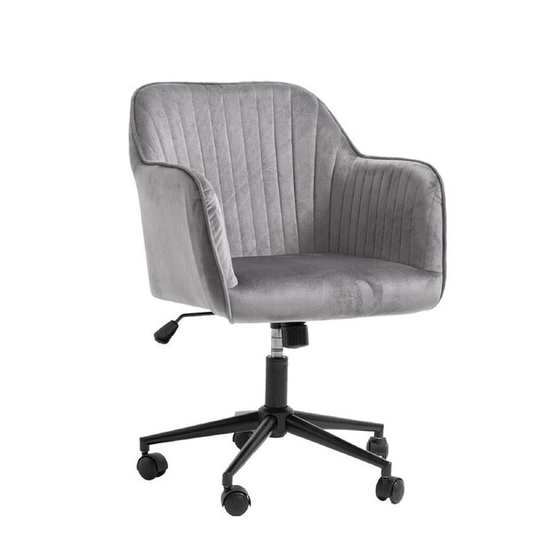 Casa Decor Arles Polyester Swivel Soft Foam Desk Office Chair 57x89cm Grey