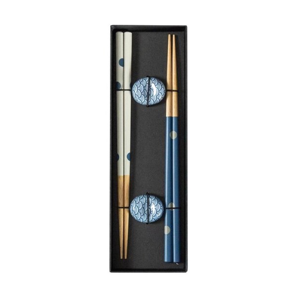 Omotenashi Komon Chopsticks & Chopstick Rests Set of 2