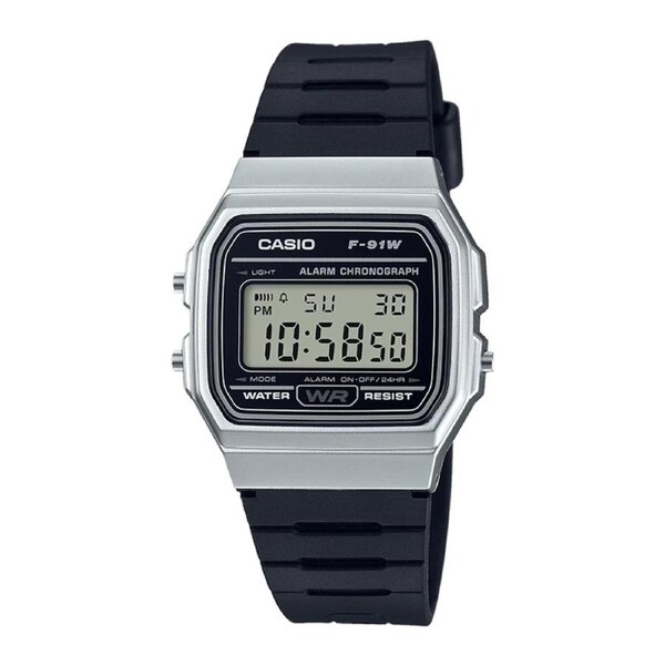 Casio Unisex Digital Watch Silver/Black F91WM-7A