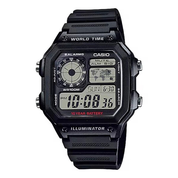 Casio Unisex Digital Watch Black AE1200WH-1A