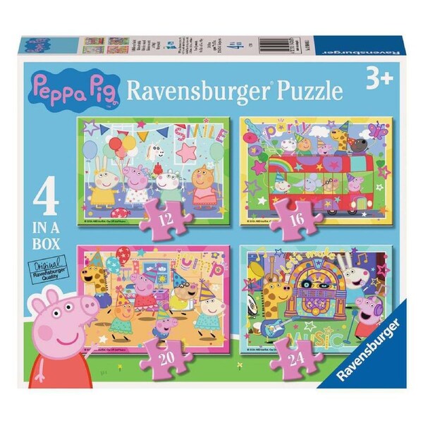 Ravensburger Peppa Pig 4 in a Box 12, 16, 20, and 24 Piece Jigsaw Puzzle
