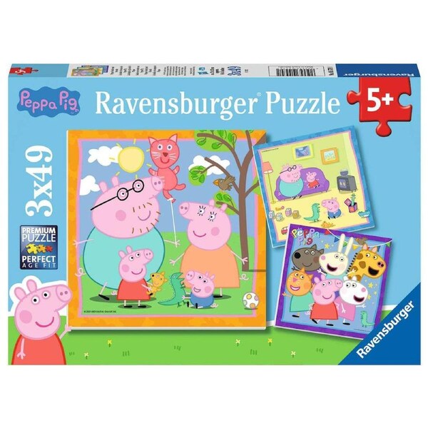 Ravensburger Peppa Pig Peppa's Family and Friends 3x49 Piece Jigsaw Puzzle