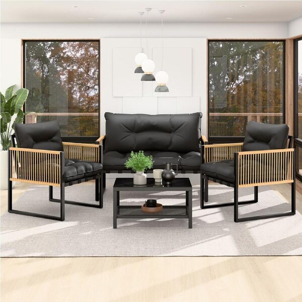 ALFORDSON Outdoor Furniture 4PCS Lounge Set Grey