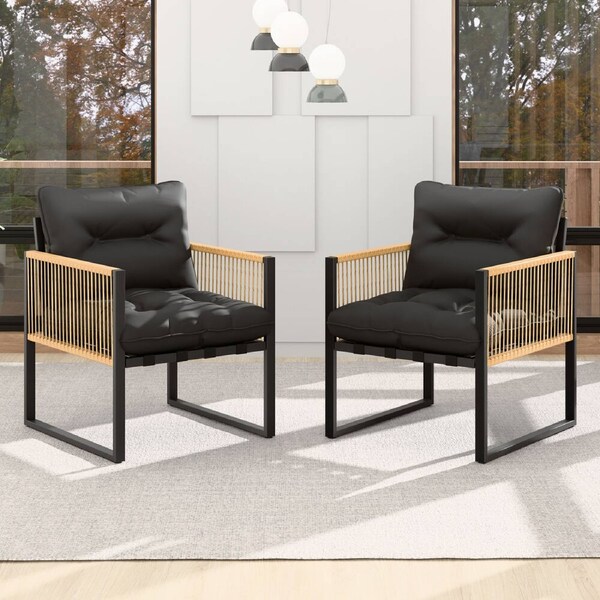 ALFORDSON Outdoor Furniture 2x Patio Chairs Garden Wicker Armchair Grey