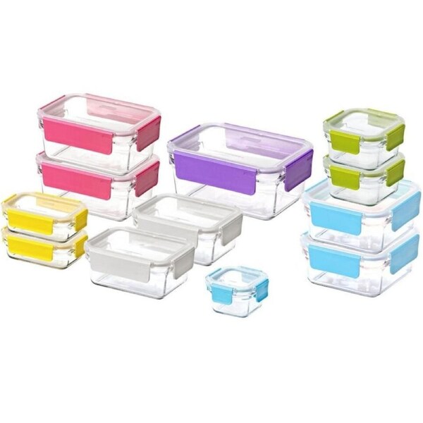 12pc Glasslock Premium Oven Safe Clear Glass Container Food Storage Set w/ Lid