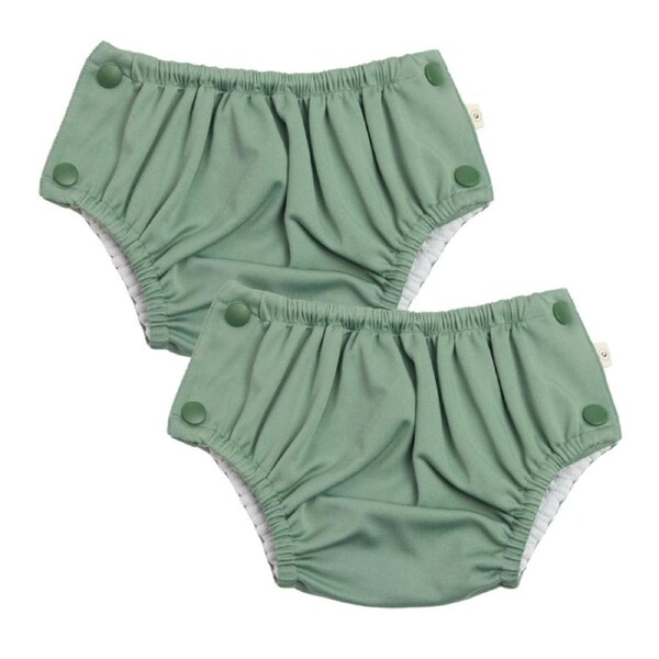 Econaps Reusable Swim Nappy 2 pack - Olive - Medium 7-11kg