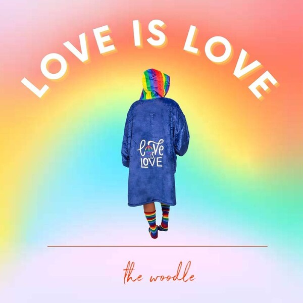 Love is Love Woodle Hoodie Wearable Blanket