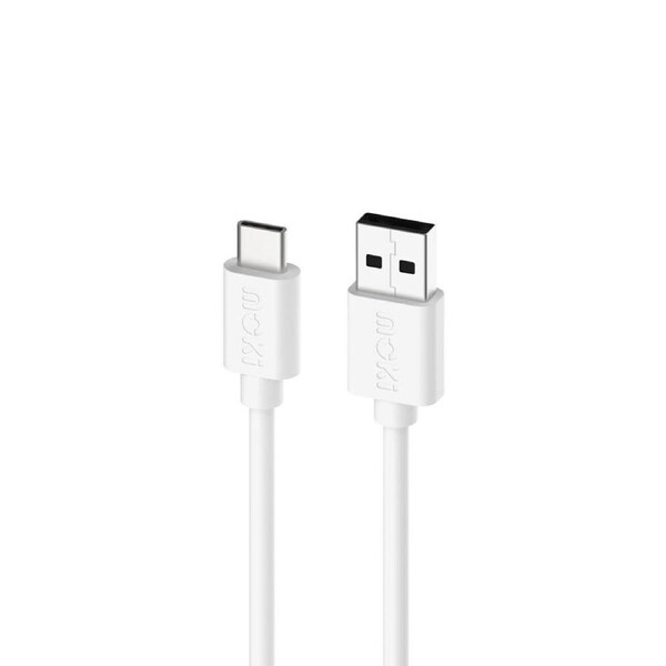 Moki USB-A to USB-C Connector SynCharge Cable 1M iPhone/Android Classic White