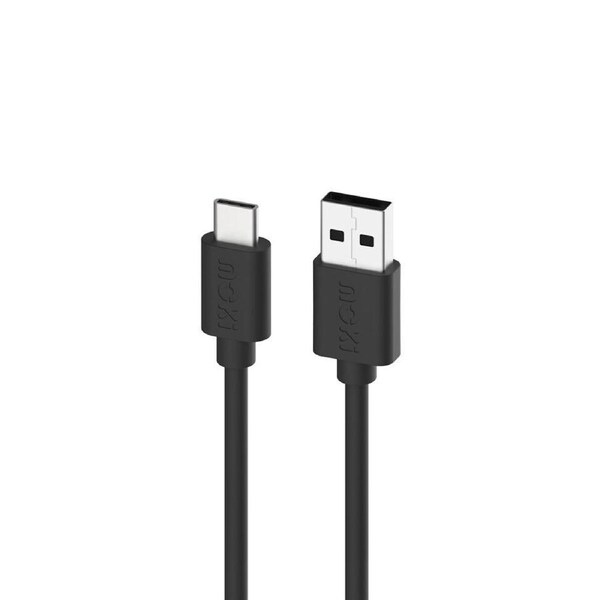Moki USB-A to USB-C Connector SynCharge Cable 1 Meter iPhone/Android Jet Black