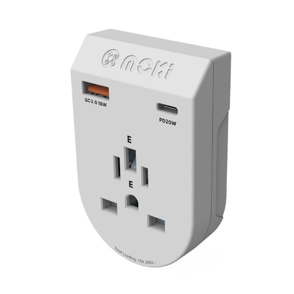 Moki Travel Adaptor Plus Inbound World Excl. Europe to AU/NZ w/ Type-C & USB-A