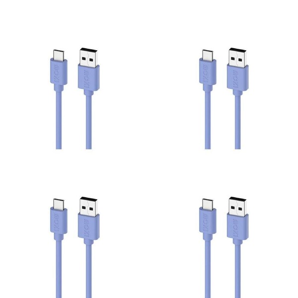 4PK Moki USB-A to USB-C SynCharge Cable 1 Meter iPhone/Android Ultra Blue