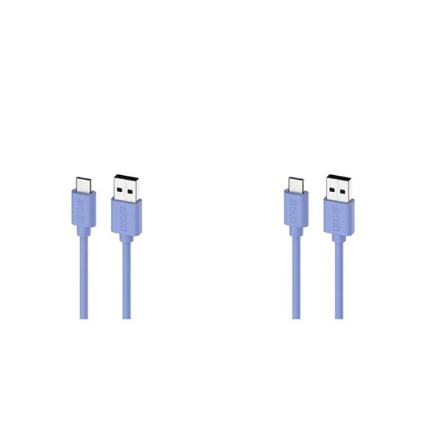 2PK Moki USB-A to USB-C SynCharge Cable 1 Meter iPhone/Android Ultra Blue