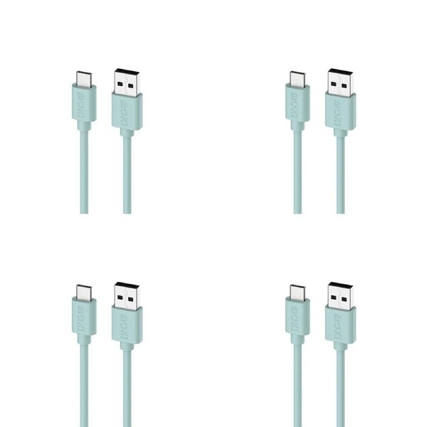 4PK Moki USB-A to USB-C Connector SynCharge Cable 1M iPhone/Android Pastel Green
