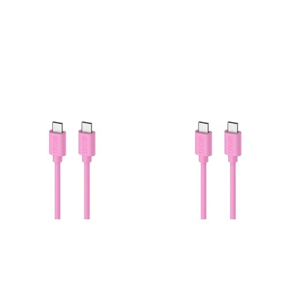 2PK Moki USB-C to USB-C SynCharge Cable 1 Meter iPhone/Android Soft Pink