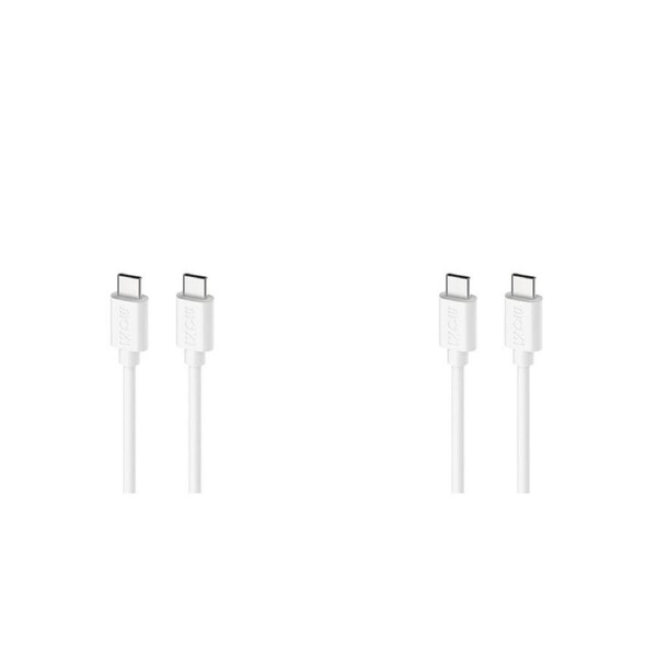 2PK Moki USB-C to USB-C SynCharge Cable 1M iPhone/Android Classic White