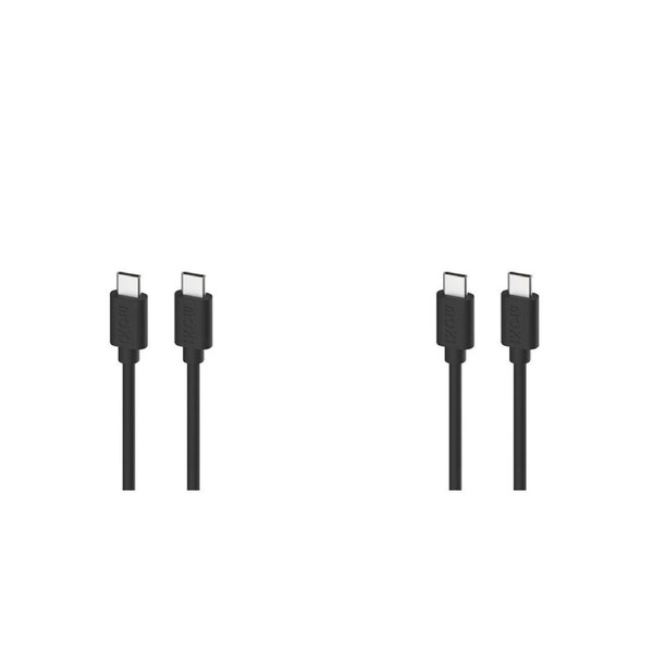 2PK Moki USB-C tUSB-C Connector SynCharge Cable 1 Meter iPhone/Android Jet Black