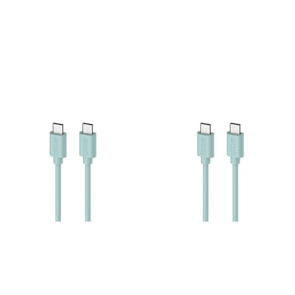 2PK Moki USB-C to USB-C SynCharge Cable 1M iPhone/Android Pastel Green