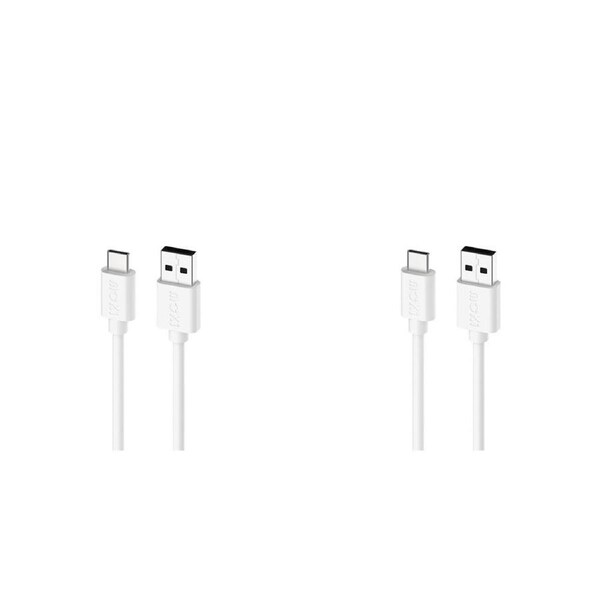 2PK Moki USB-A to USB-C SynCharge Cable 1M iPhone/Android Classic White