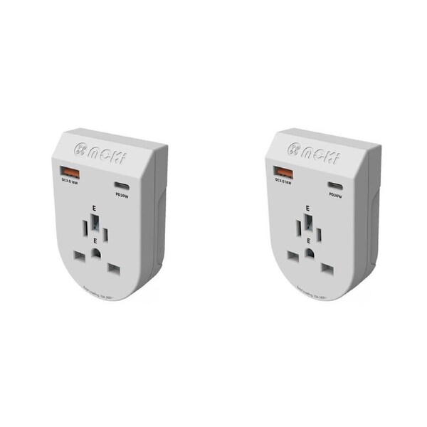 2PK Moki Travel Adaptor Plus Inbound World Excl Europe to AU/NZ Type-C & USB-A