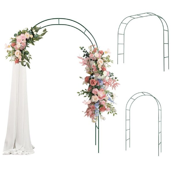 DIY Wedding Metal Garden Arch Trellis Arbour Outdoor Rose Climbing Plants Stand For Home Party Decoration Dark Green