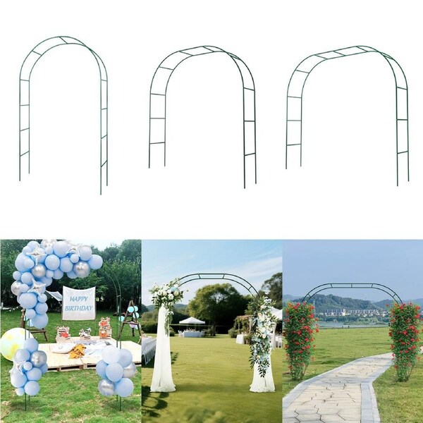 ACA Dark Green Metal Garden Arch Pergola Pavilion Wedding Outdoor Home Lawn Climbing Plant Arbour Stand DIY