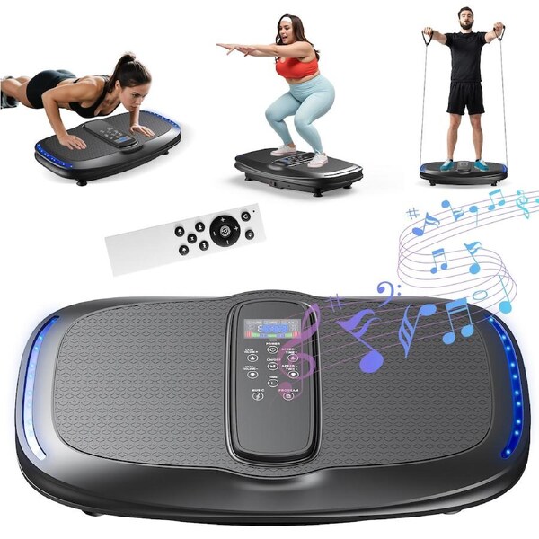 Advwin 80cm Extra-Wide Vibration Plate Exercise Machine, 200 Speed Vibration Platform w/LED Light - 200kg Capacity