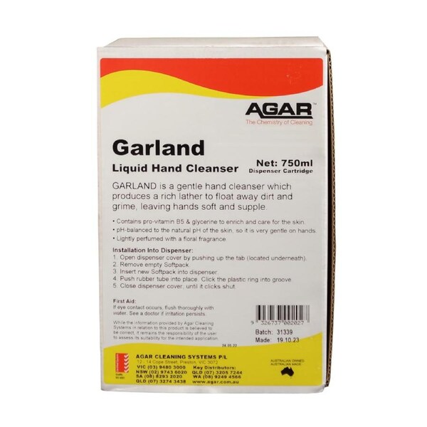 750ml Agar Garland premium quality hand cleanser