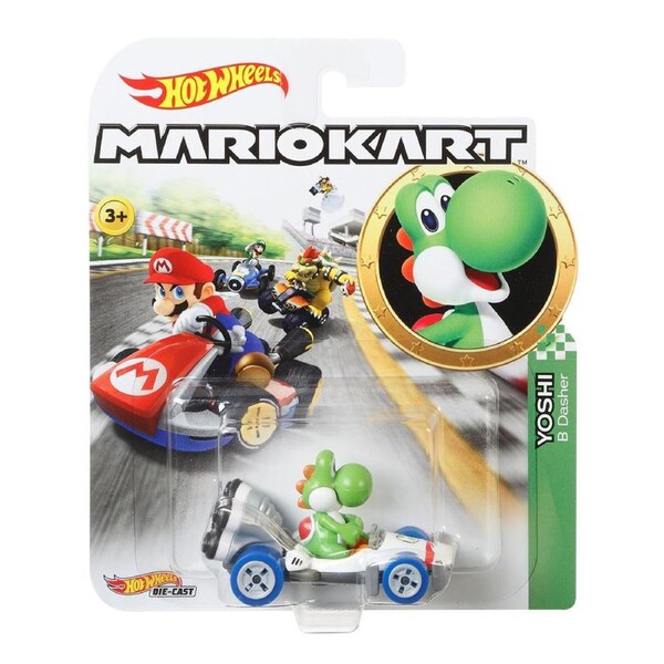 Hot Wheels Die Cast Mario Kart Yoshi B-Dasher 1:64 Scale Car
