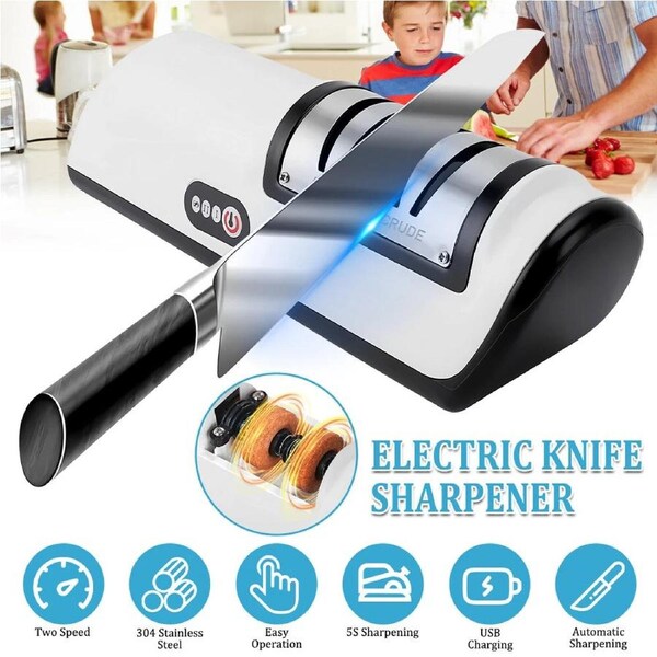 Electric Knife Sharpener USB Professional Kitchen Scissor Knife Sharpening Tool