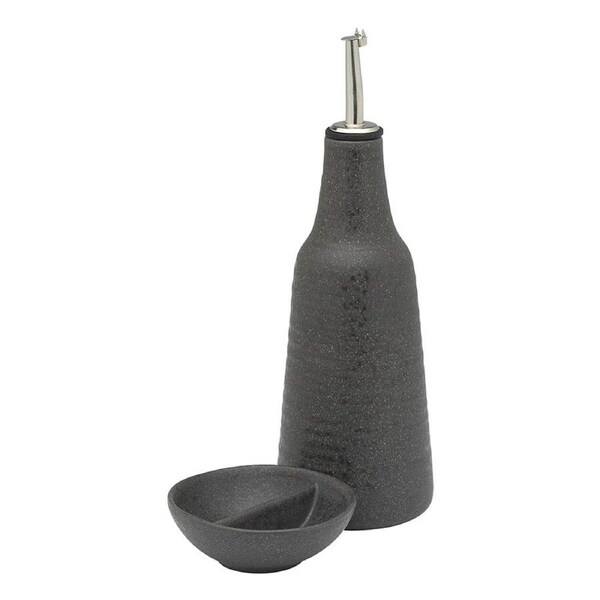 Ecology Ottawa Oil Bottle & Salt Dish Set - Stone