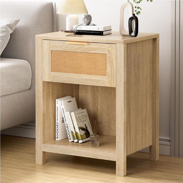 ALFORDSON Bedside Table 1 Drawer Storage Shelf Wood