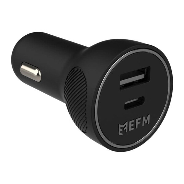 EFM 30W Dual Port Car Charger with Power Delivery and PPS (Black)