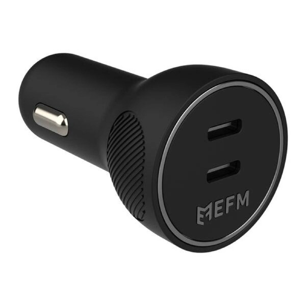 EFM 60W Dual Port Car Charger with Power Delivery and PPS (Black)