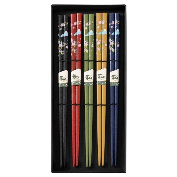Omotenashi Fuji Sakura Chopsticks Set of 5