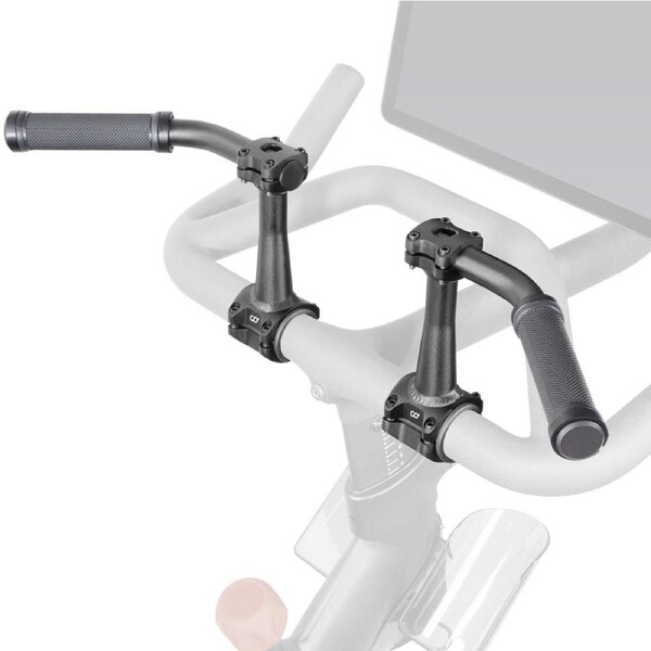 CyclingDeal 1 Pair of Swept-Back Handlebar Extenders for Indoor Exercise Bike - Backsweep Bar Extensions - with Quality Handlebar Grips