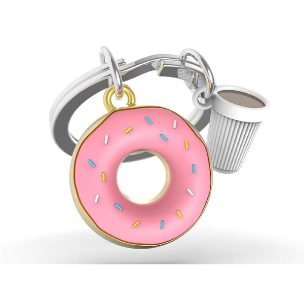 Metalmorphose Miniature 3D Metal Keychain - Donut, Whitehill MTM324-01