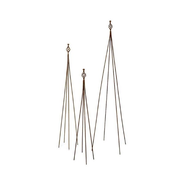 Metal Garden Stake Support Small Plant Support Pole 100cm Rust