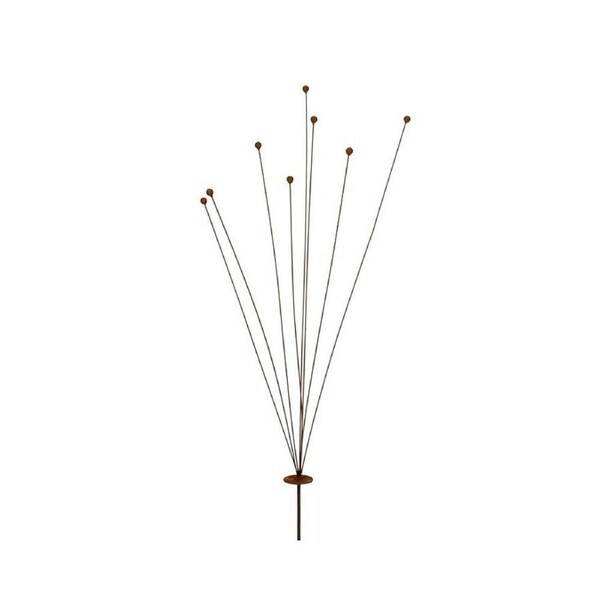 Metal Spray Knobby Club Rush Garden Ornament Decor 5x120cm Rust