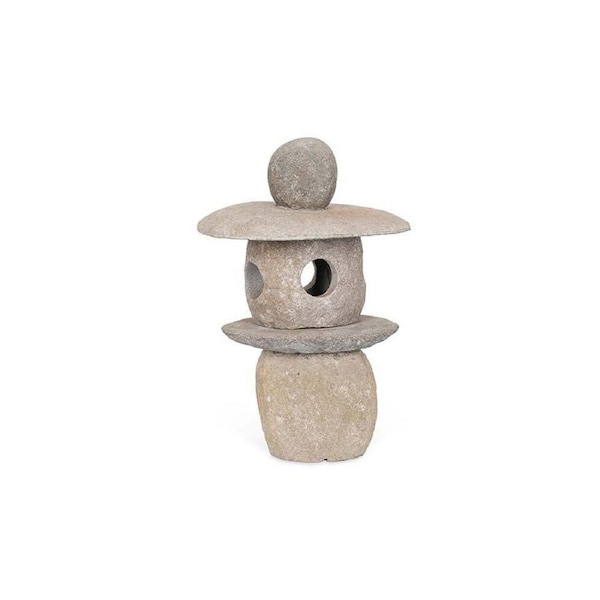 Balinese Stone Lantern Garden/Patio Ornament Decor 37x37cm Grey