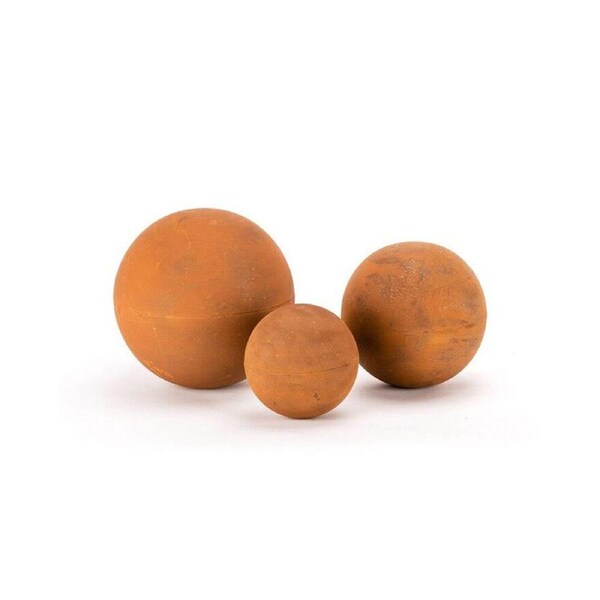 3pc Mild Steel Balls Outdoor Garden/Yard Sculptures 15/20/25cm Rust