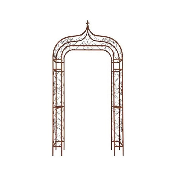 Metal Gothic Plant Support Arch/Trellis Garden Decor 133x250cm Rust