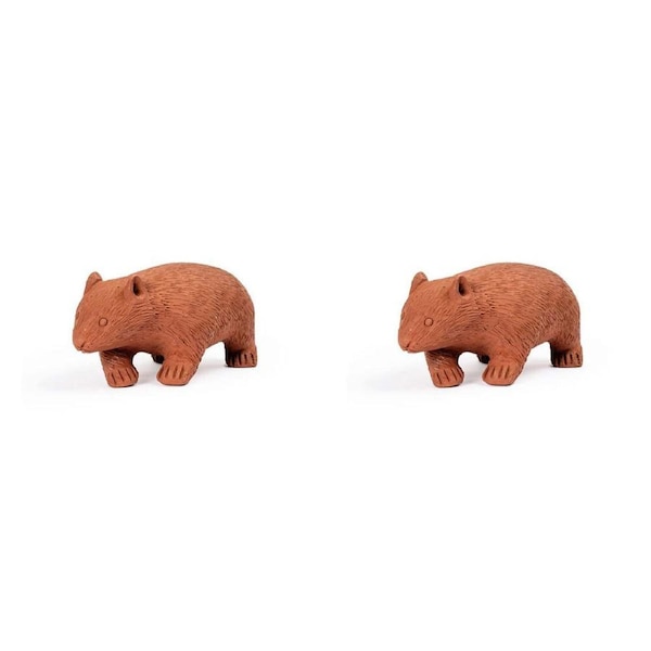 2PK Terracotta Wombat Pot Large Animal Garden Pot Decor 34x19cm Orange