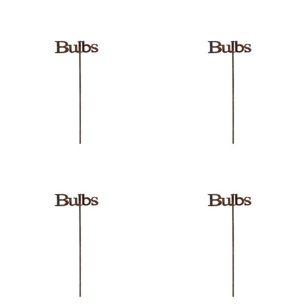 4PK Metal Stake Bulbs Garden/Yard Outdoor Ornament Decor 60cm Rust