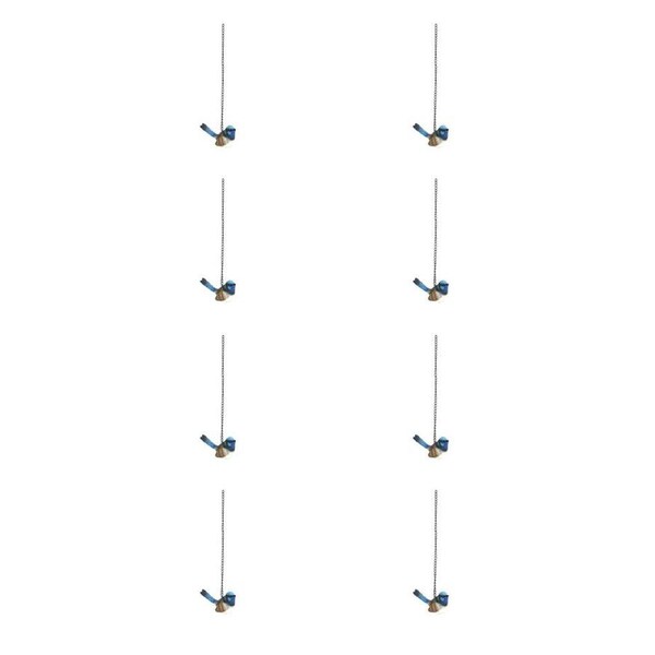 8PK Fairy Wren Small Bird Garden Hanging Ornament Decor 8x5cm Blue