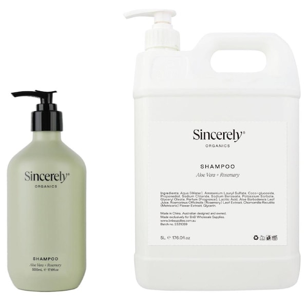 Sincerely Organics 5 Litre Shampoo & 500ml Dispenser