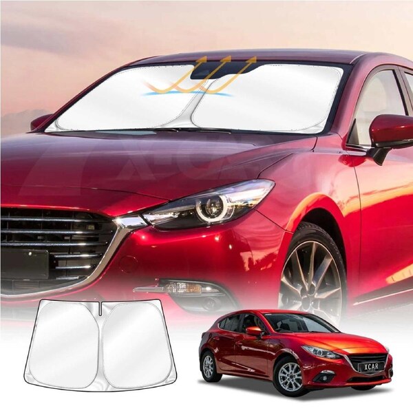 WindScreen Sun Shade for Mazda 3 2014-2019 BN BM Blocks UV Rays Foldable Custom Wind Screen Sun Visor Protector